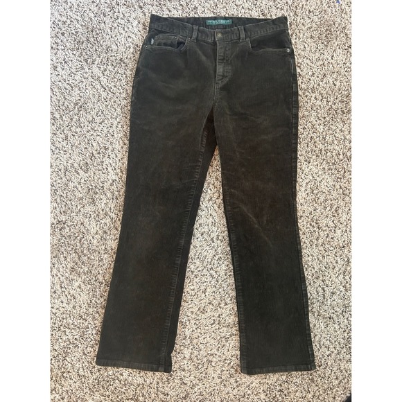 Lauren Ralph Lauren Pants - Lauren Ralph Lauren Green Corduroy Pants Womens 10P Petite Straight Leg Cotton